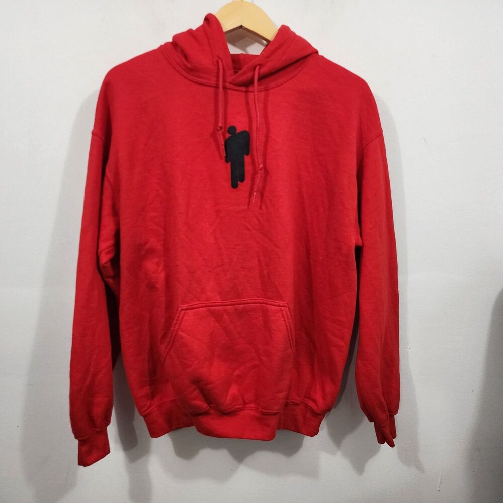 Billie Eilish Blohsh Hoodie Red Black Logo Concert Tour Merch Pullover Unisex M